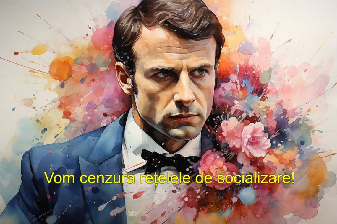 FRANȚA: Macron insistă asupra vandalismului digital. Vom cenzura rețelele de socializare!