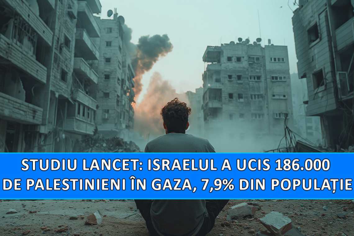 Studiu Lancet: Israelul a ucis 186.000 de palestinieni în Gaza, 7,9% din populație